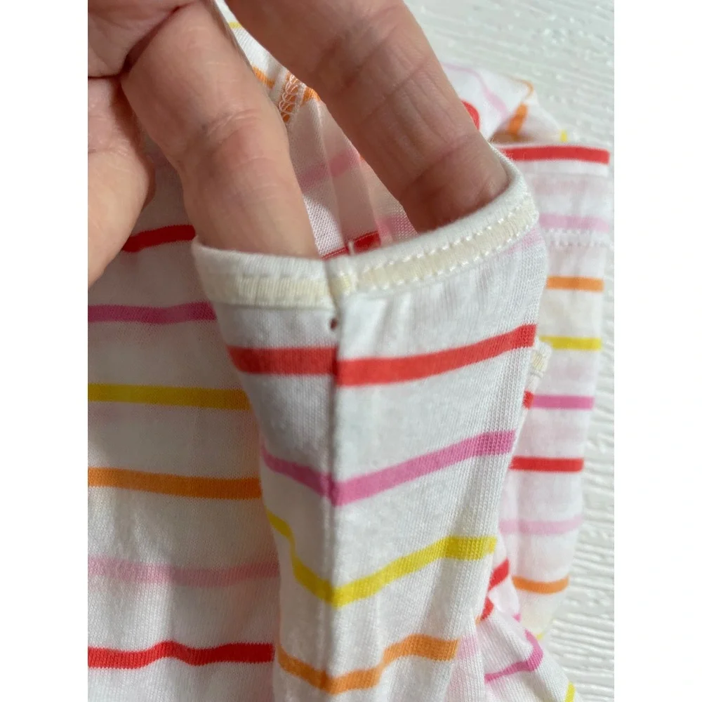 NWT J. Crew Striped Knit Tie-Waist Midi Dress White Pink Orange Medium ‎ BF879